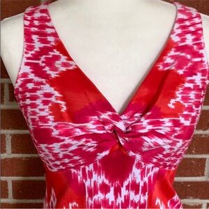 Pink & Red Twist Front Tank Dress